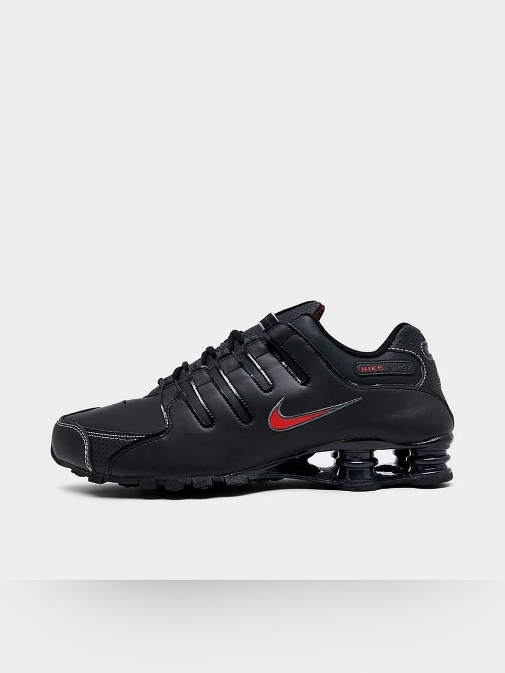 NIB Men Shoe Sneaker Nike  Shox NZ Black White Varsity Red 378341 017